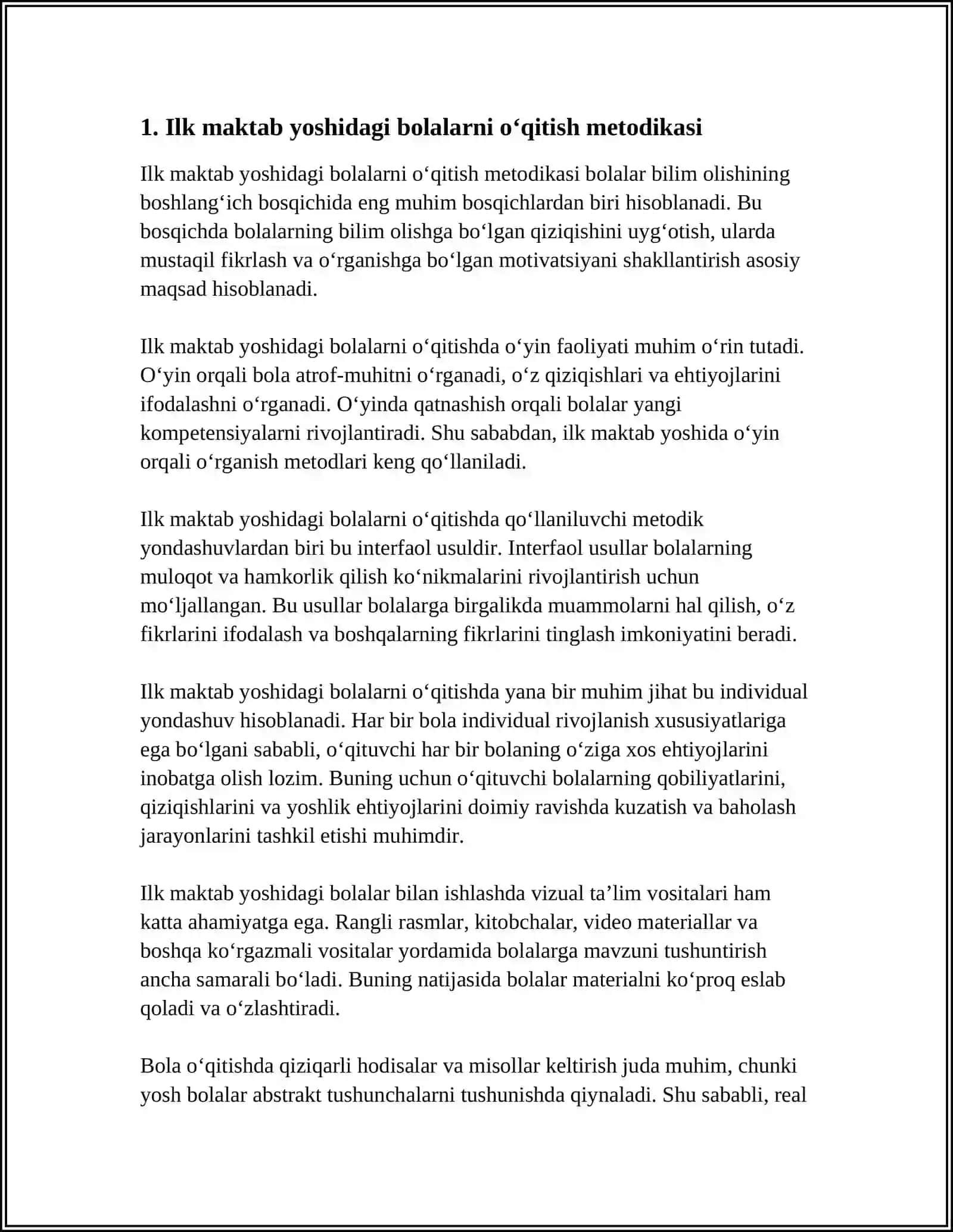 ILK VAMAKTABGACHA YOSHDAGI BOLALAR PEDAGOGIKASI 4