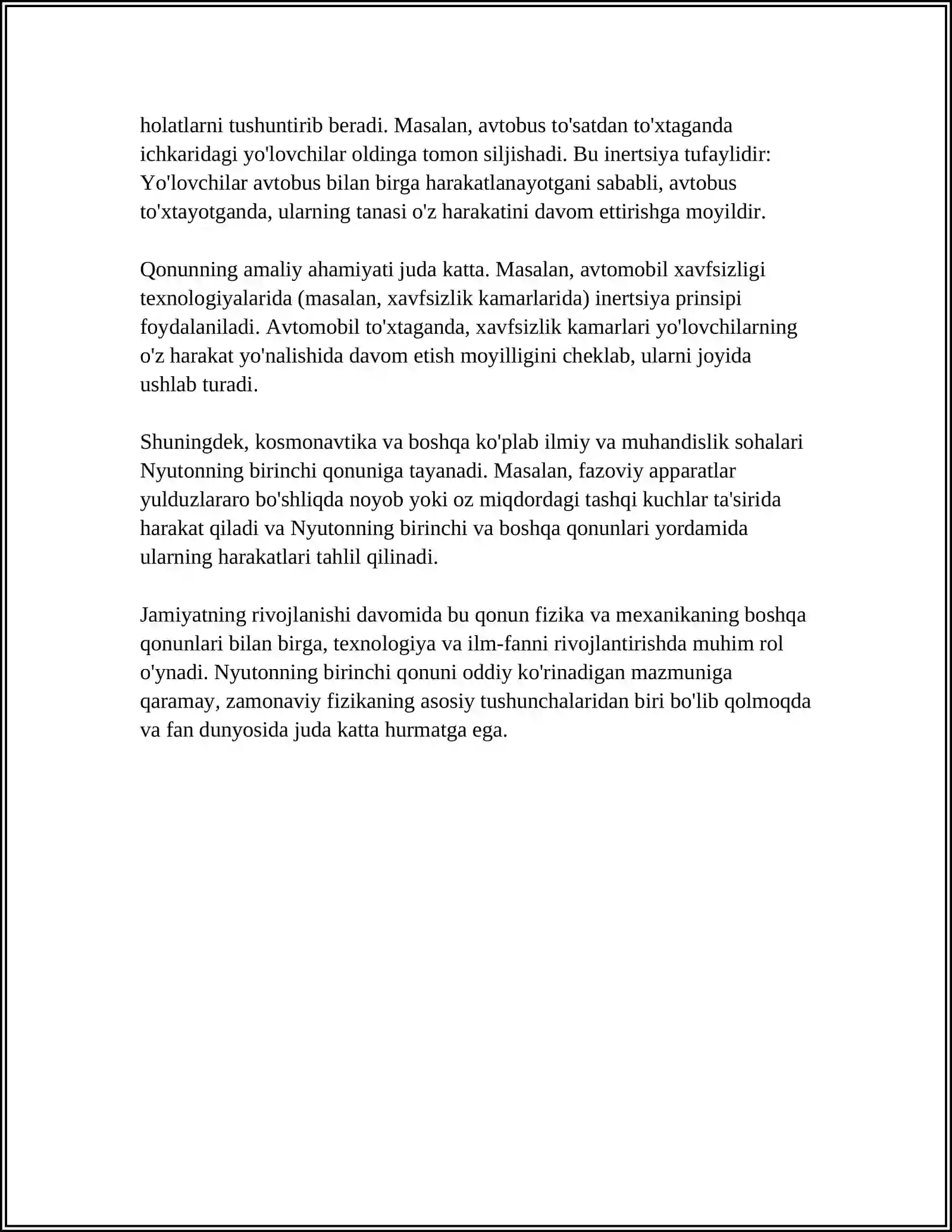 NYUTONNI QONUNI 4
