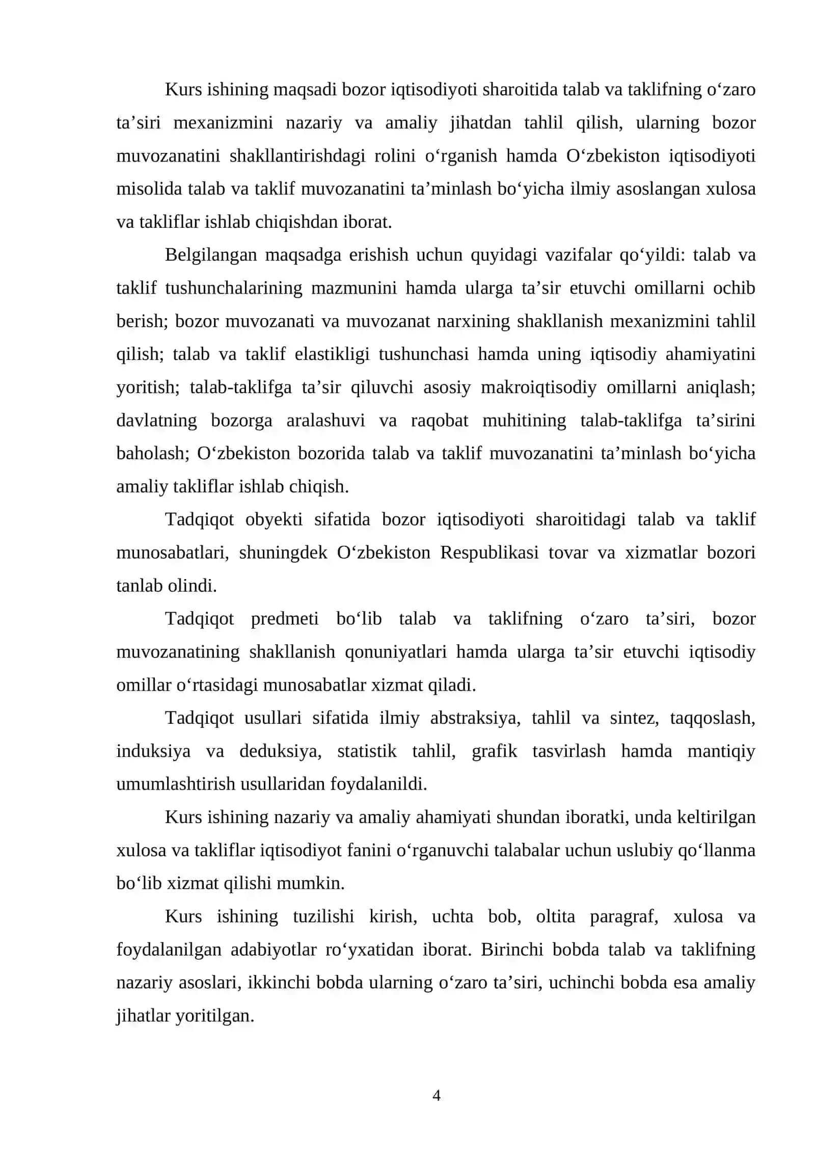 BOZOR IQTISODIYOTI SHAROITIDA TALAB VA TAKLIFNING OʻZARO TAʼSIRI 4