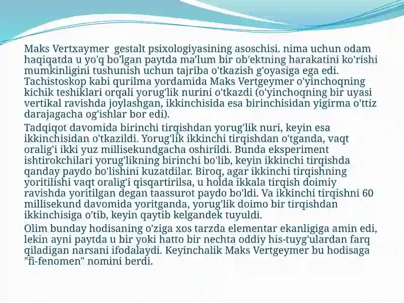 Geshtalt psixologiyasining mazmun mohiyati 4