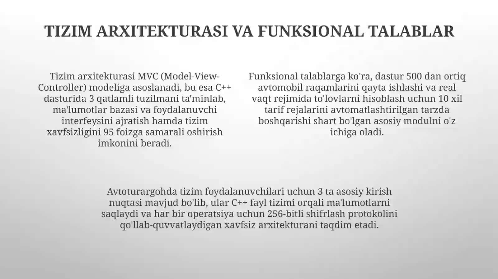 Avtoturargohda transport vositalarini ro‘yxatga olish va to‘lovlarni boshqarish dasturini yaratish 4