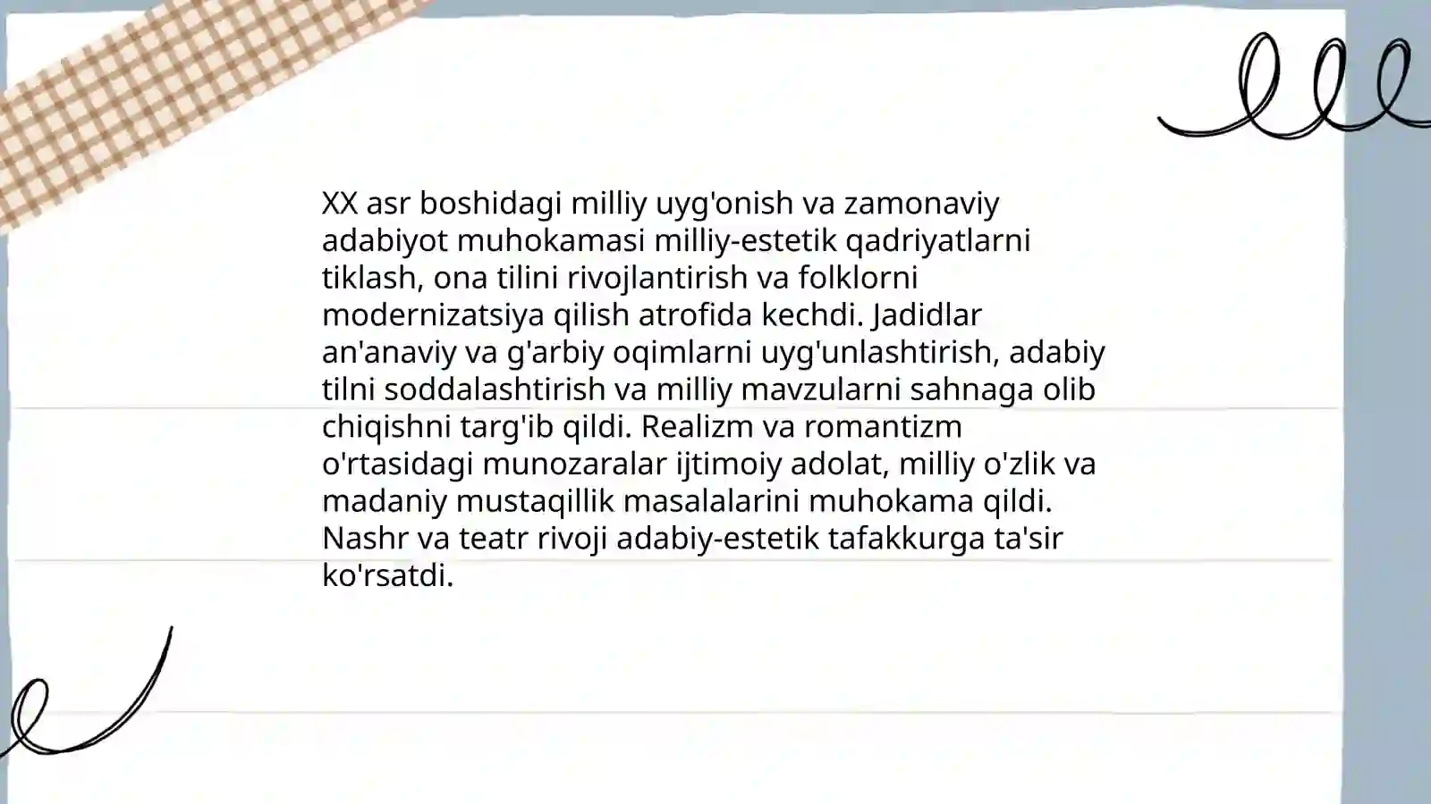 XX asr boshidagi adabiy baxslar va ularning adabiy-estetik tafakkur rivojidagi oʻrni 4