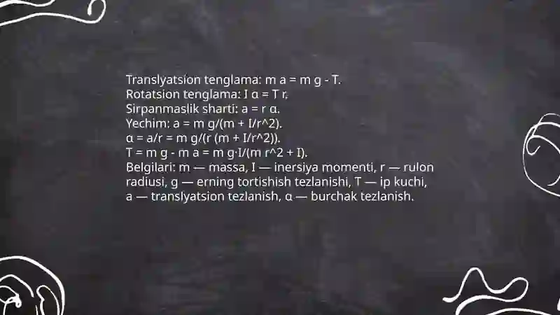 Maksvell mayatnik yordamida qattiq jismning inersiya momentini aniqlash 4