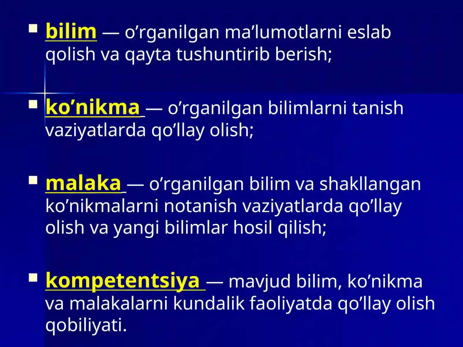 Kasbiy Kompetensiyalar va Tayyorgarlik Modili 4