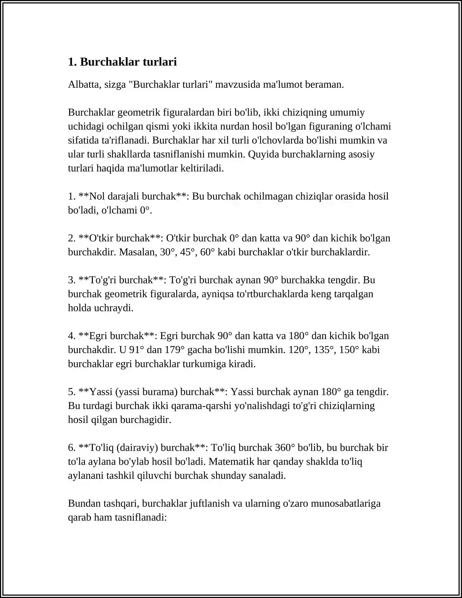 Burchaklar Turlari 4