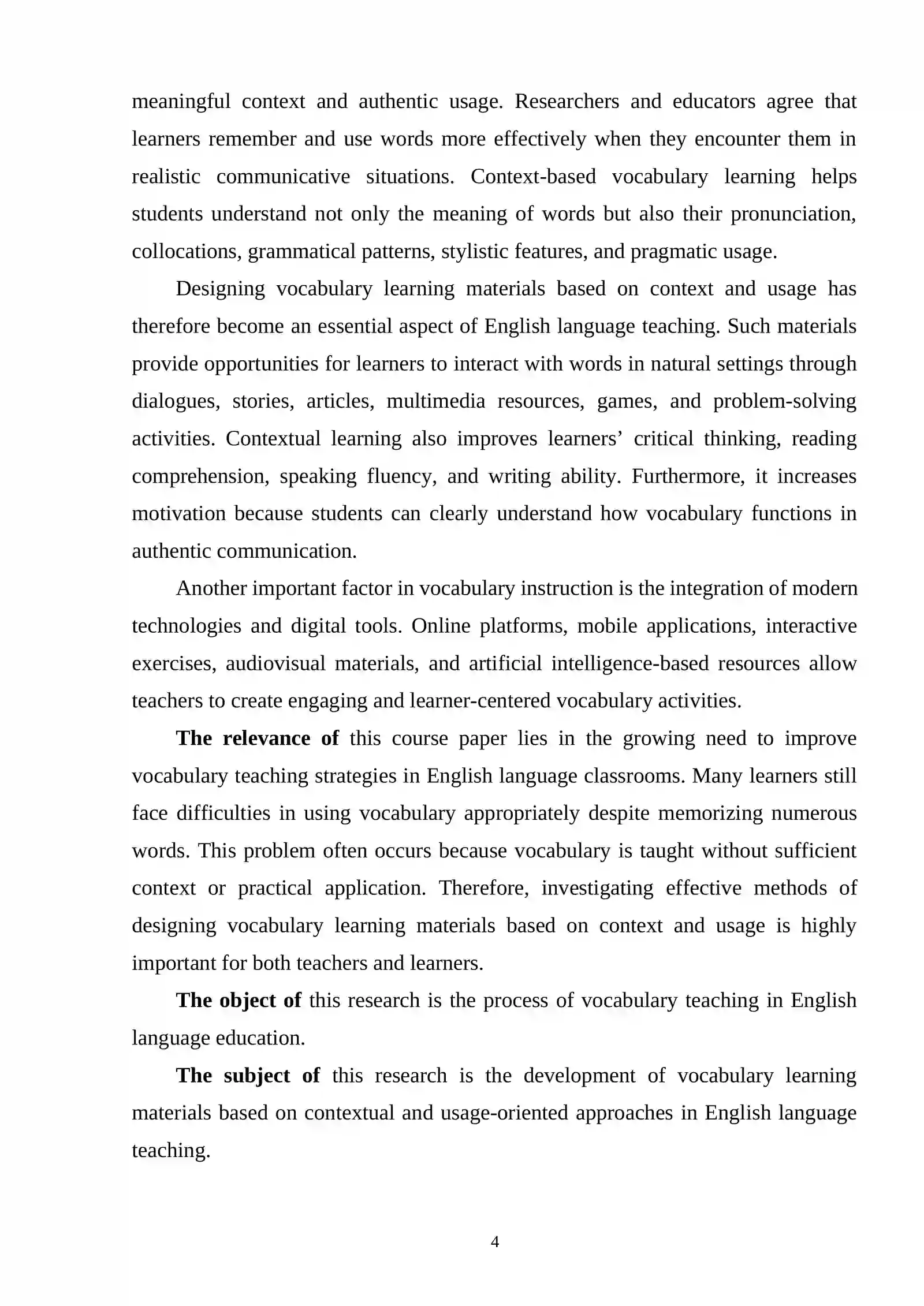 VOCABULARY LEARNING MATERIALS 4