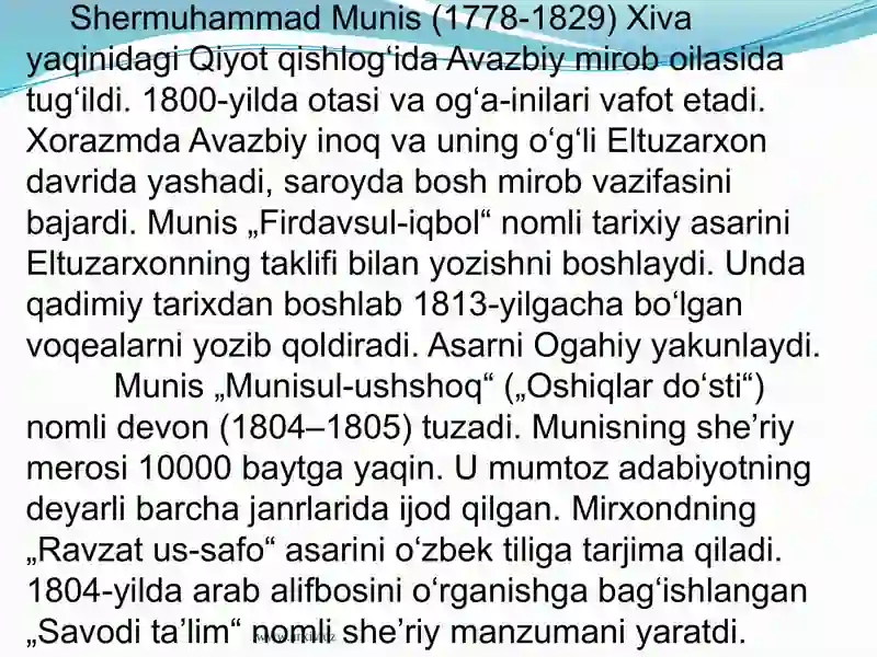 Shermuhammad Munis she’riyati 4