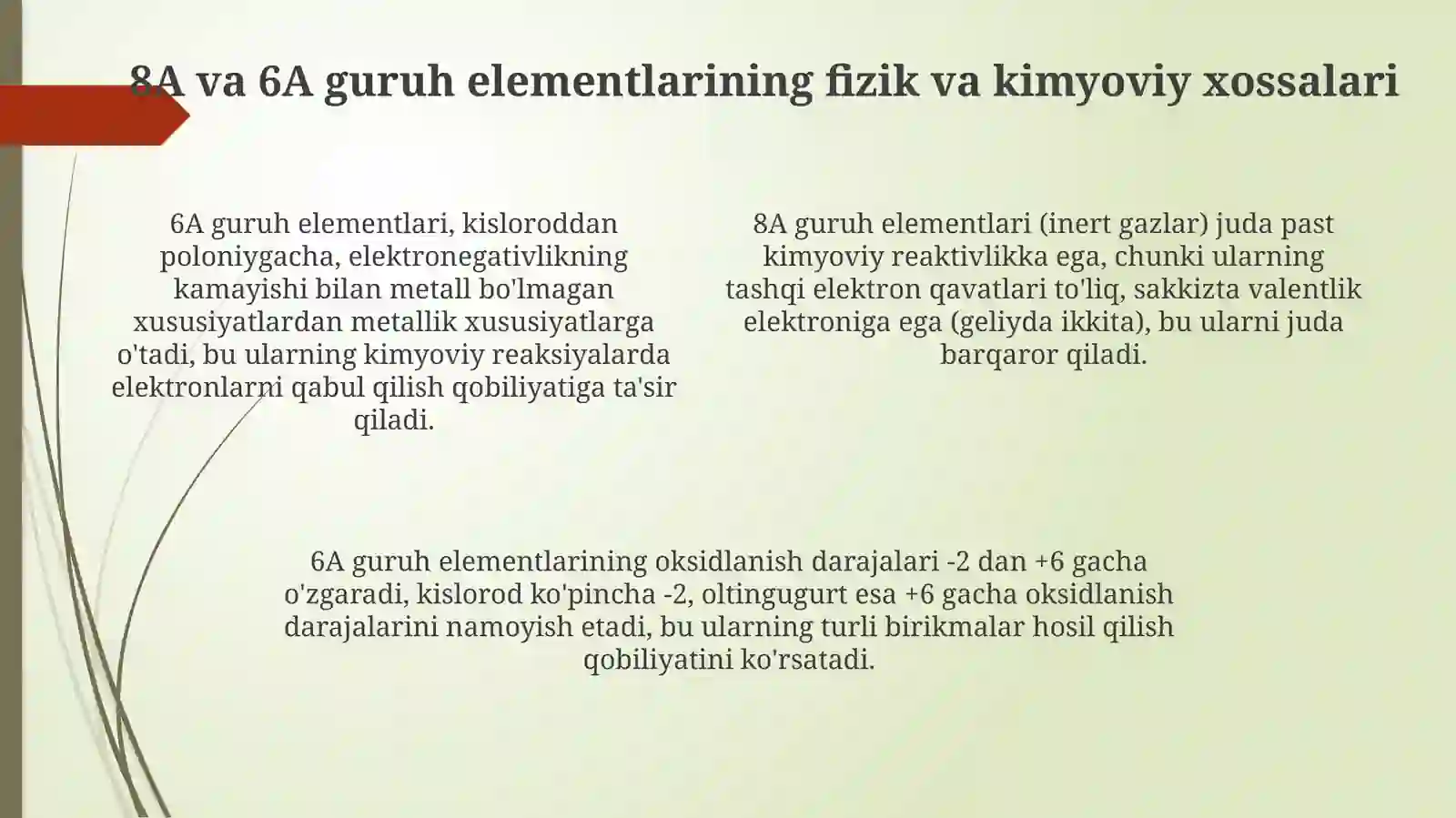 8A va 6A Guruh Elementlari 4