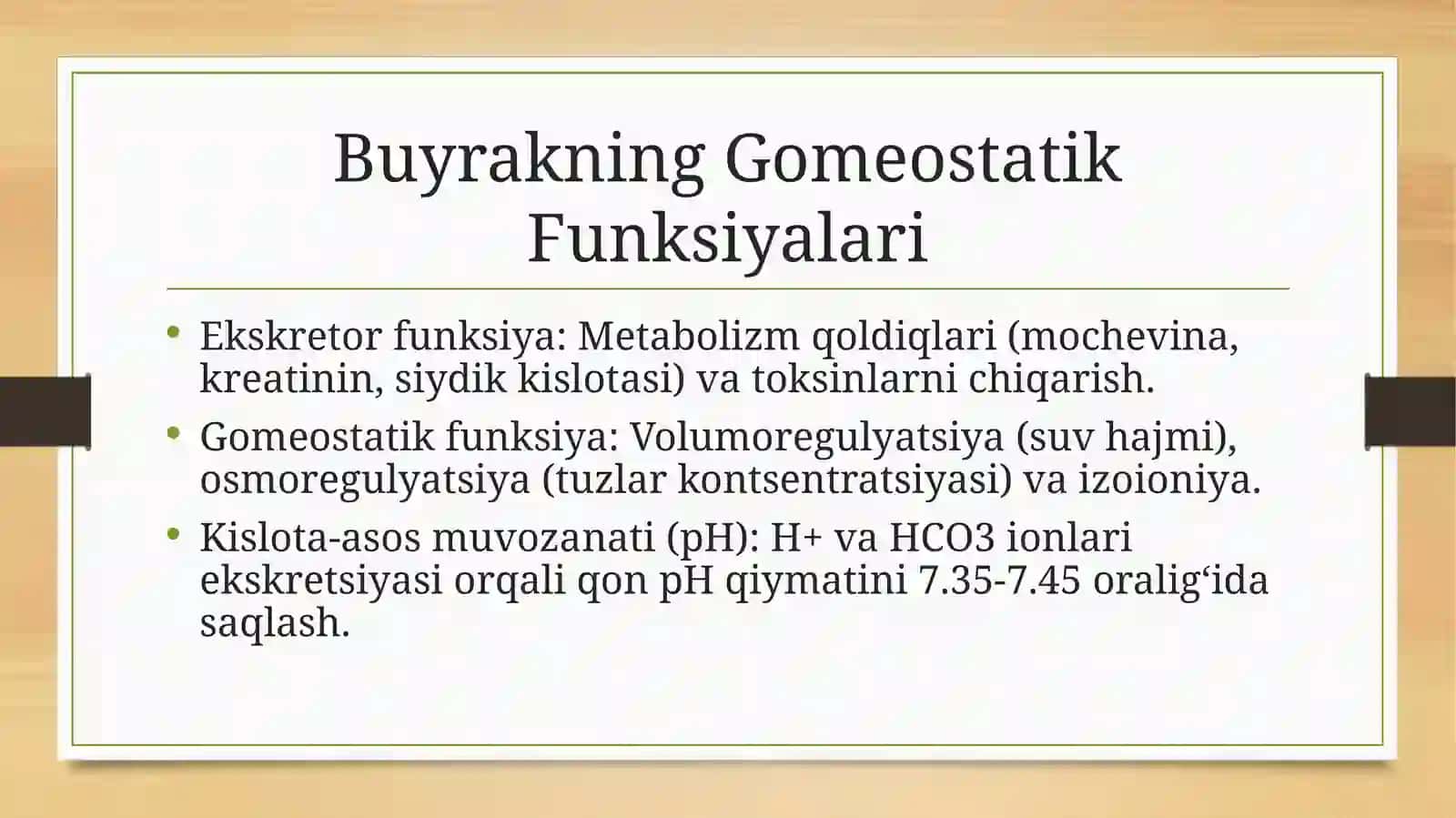 Buyrak Fiziologiyasi va Nefronning Funktsional Strukturasi 4
