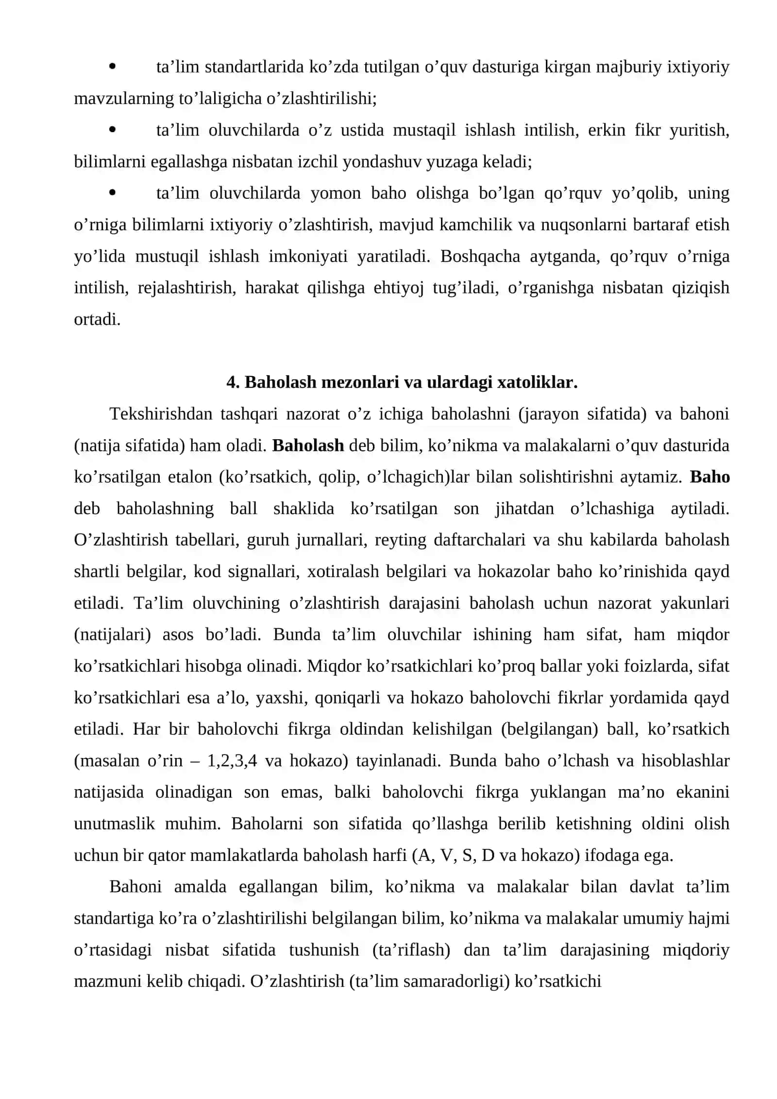 Ta’lim olganlikni nazorat qilish va tashxislash tamoyillari 4