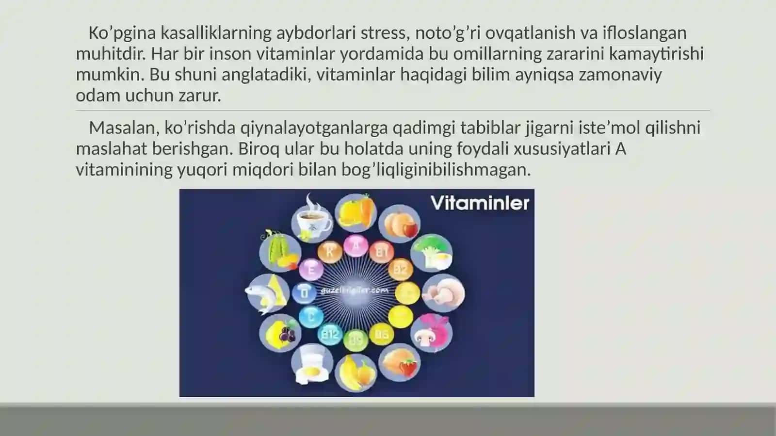 Vitaminlar haqida umumiy tushuncha 4