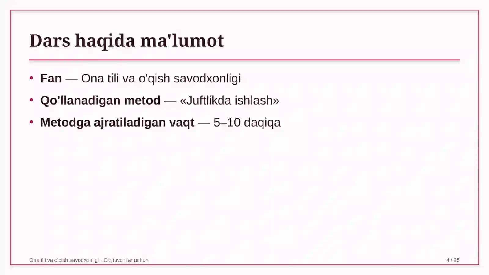 ona tili va o'qish savodxonligi darslarida juftlikda ishlash metodidan foydalanish 3543 4