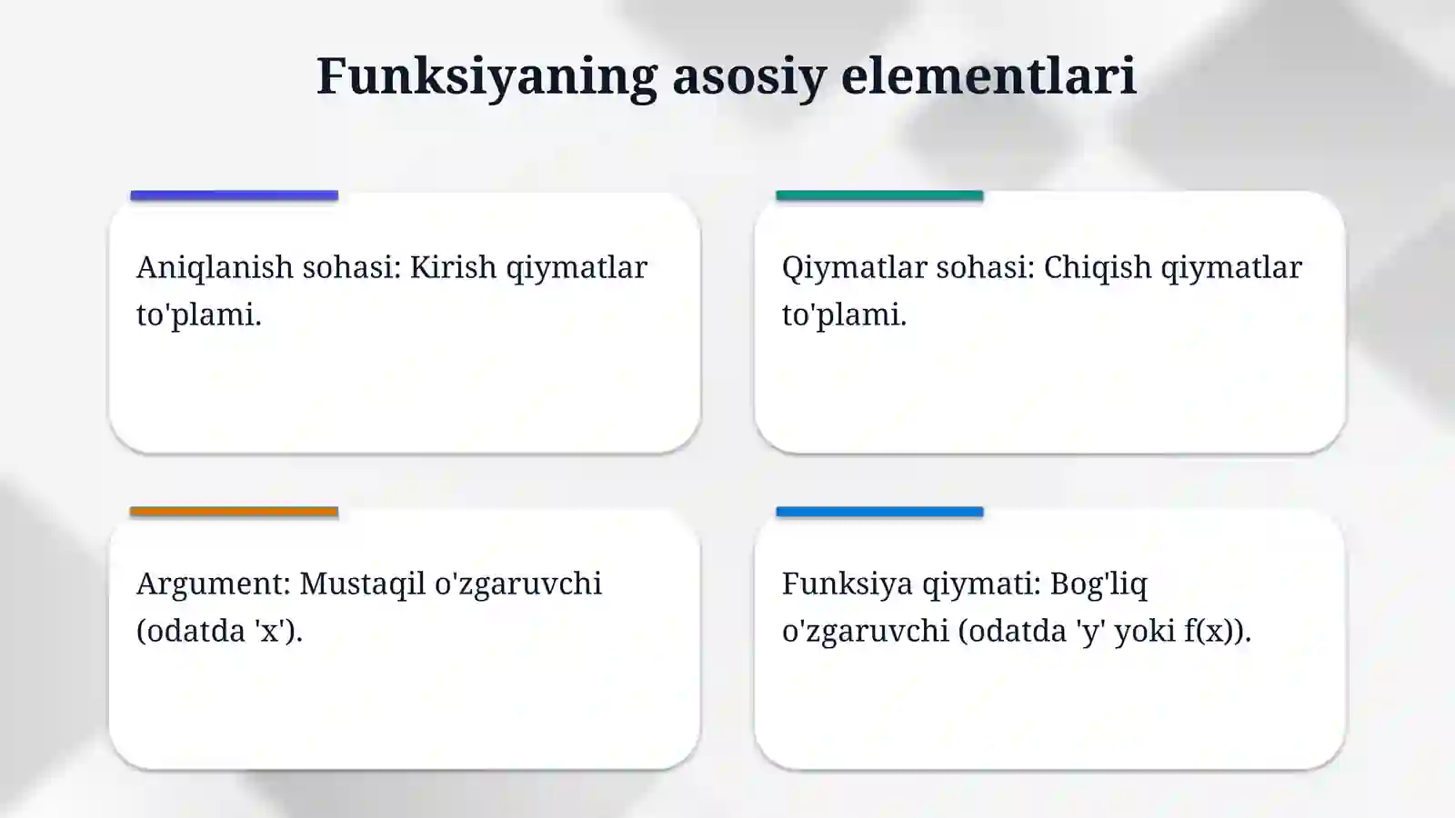 Funksiya va uning berilish usullari 4
