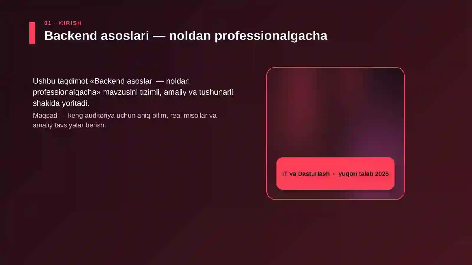 Backend asoslari — noldan professionalgacha 4