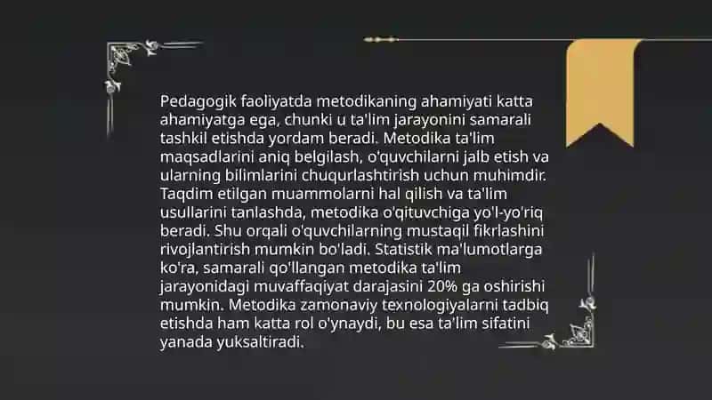 Bo‘lajak o‘qituvchilarni pedagogik faoliyatga tayyorlashda “Mutaxassislik fanlarini o‘qitish metodikasi” fanining o‘rni va roli. 4