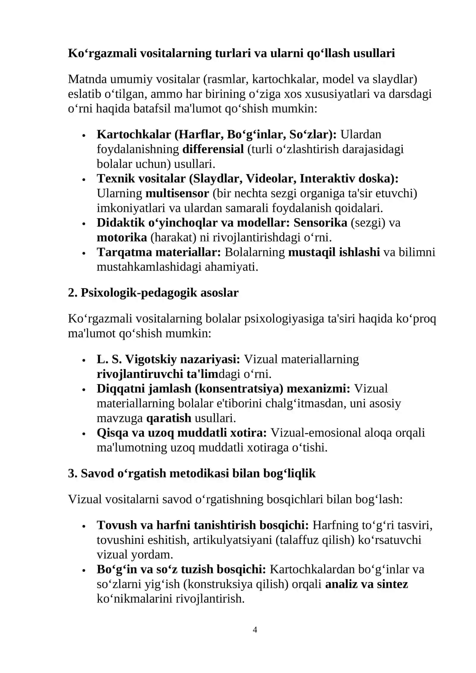 Savod o‘rgatish darslarida ko‘rgazmali vositalardan foydalanish 4