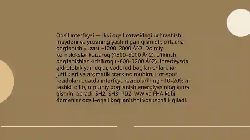 Oqsil -oqsil o'zaro tasiri 4