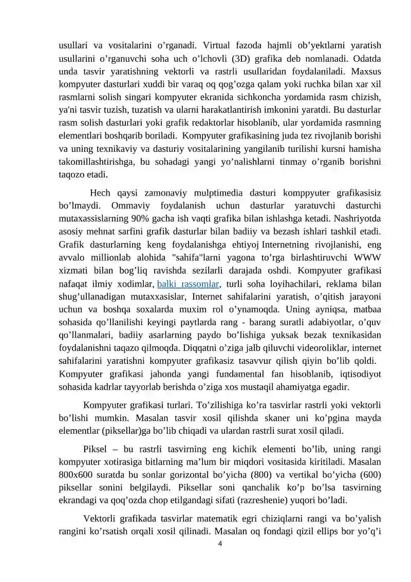 Kompyuter grafikasi 4