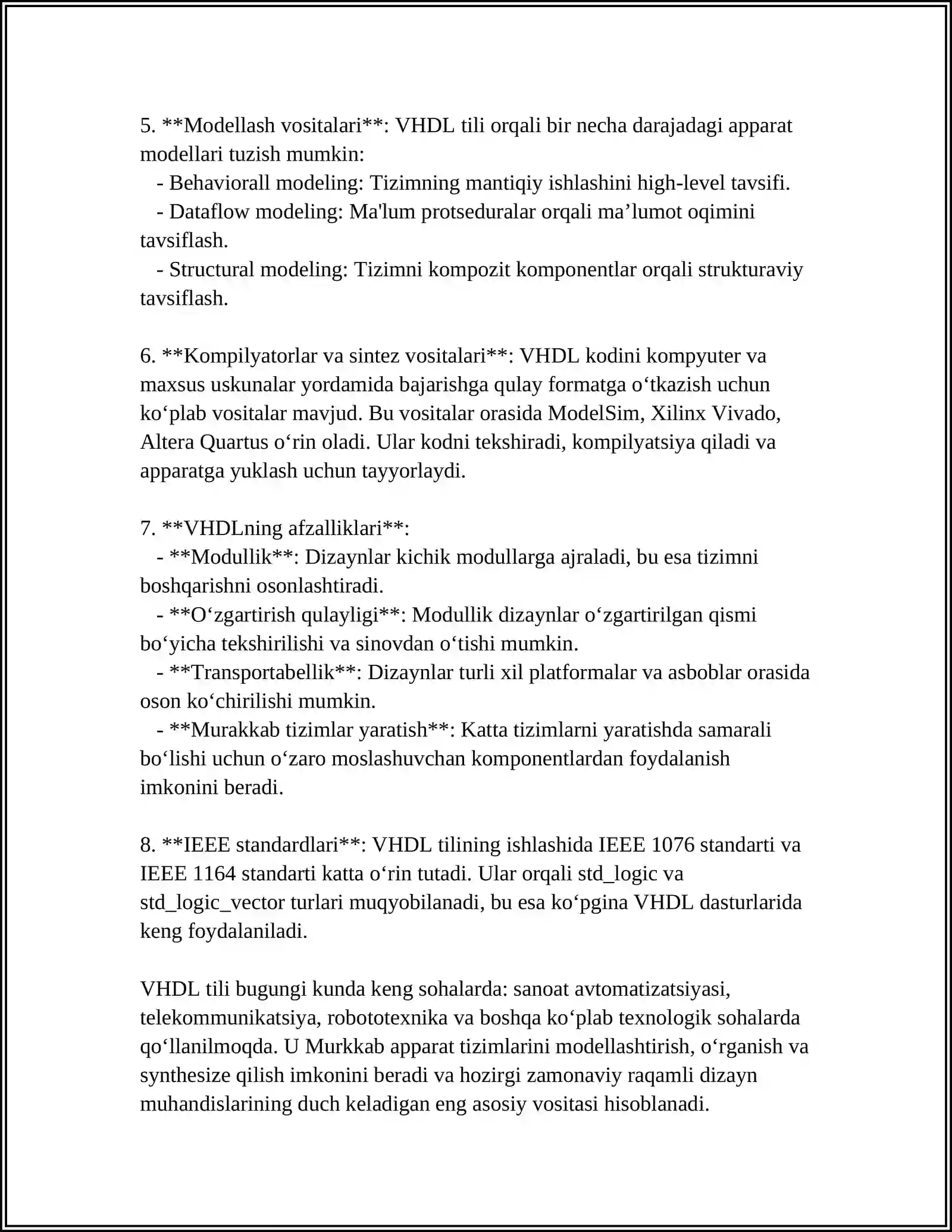 VHDL TILINING SINTAKSIS ELEMENTLARI 4