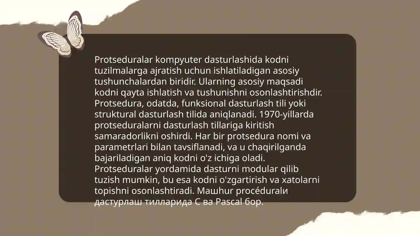 Funktsiyalar va protseduralar 4