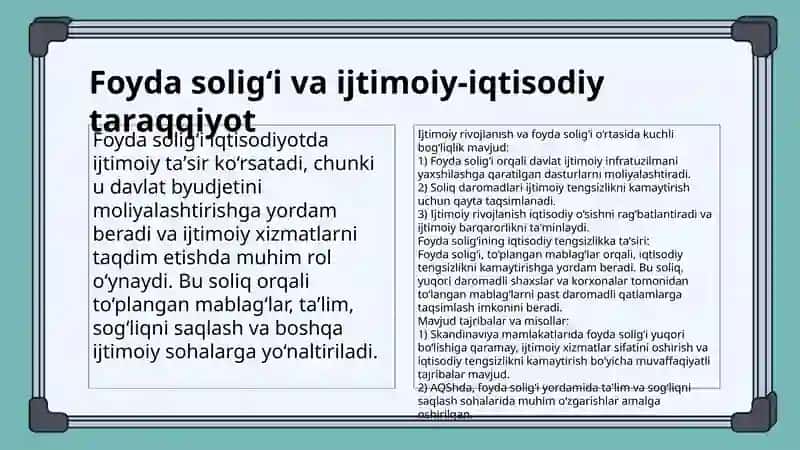 Foyda soligʻining iqtisodiy mohiyati va joriy etilish bosqichlari 4