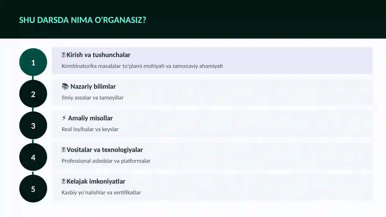 MATEMATIKA — UY VAZIFALARI 1