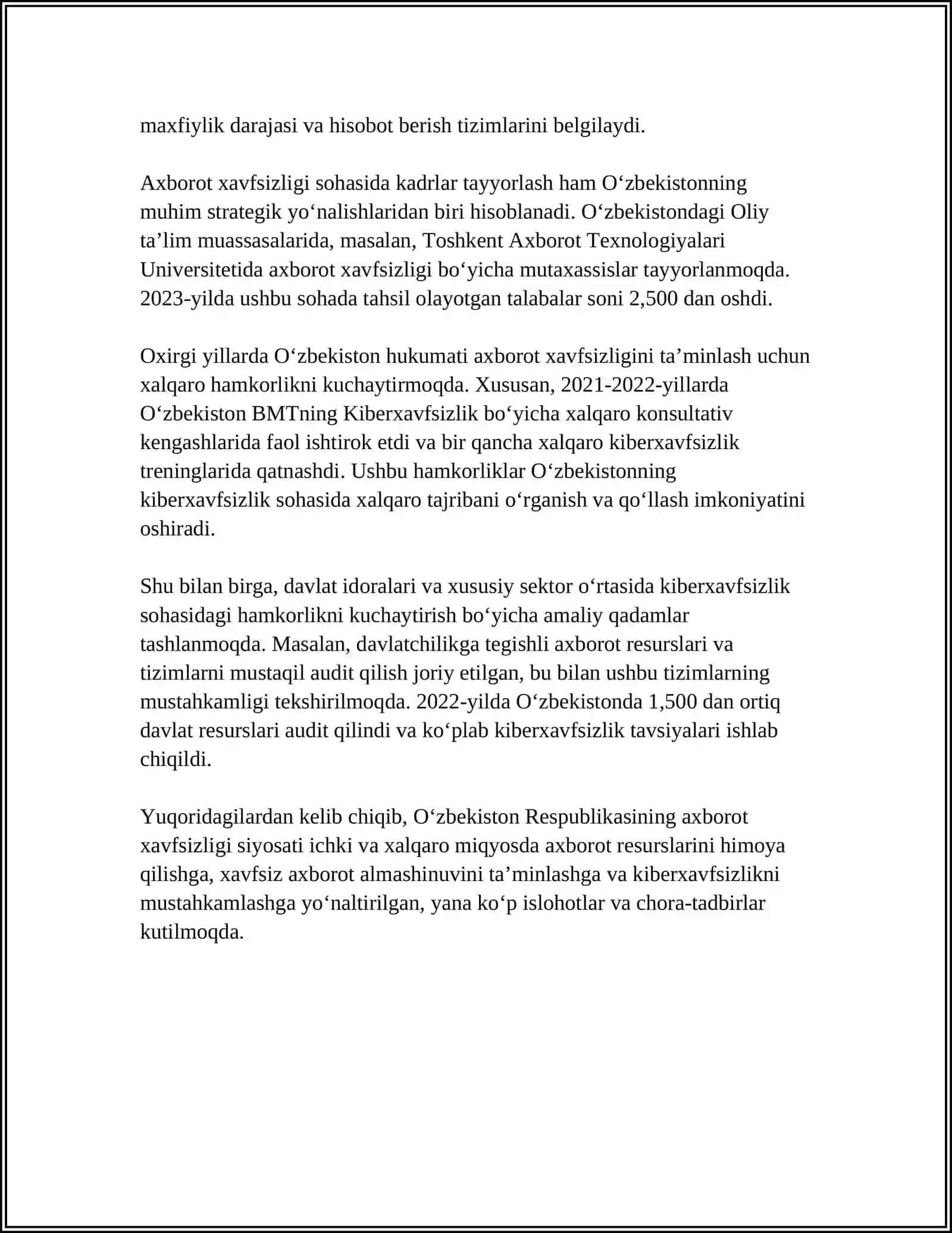 O‘ZBEKISTONNING AXBOROT SIYOSATI 4