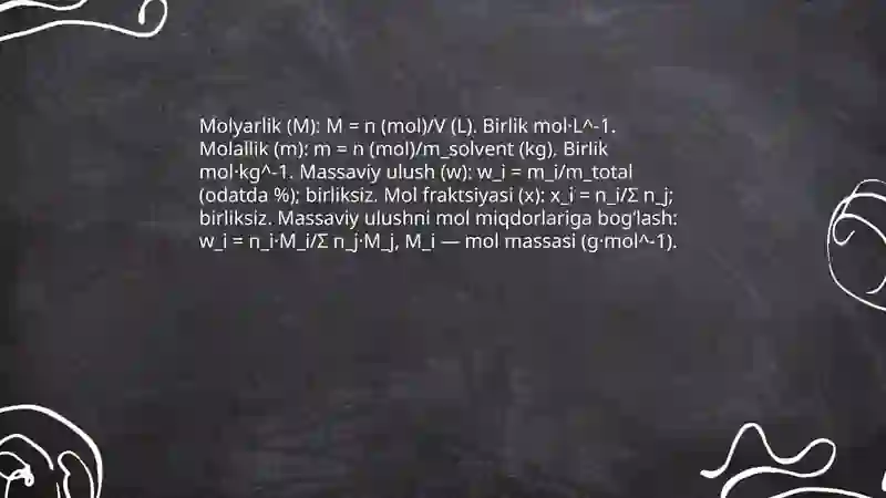 Eritmalar. Eritmalarning kolligativ hossalari 4