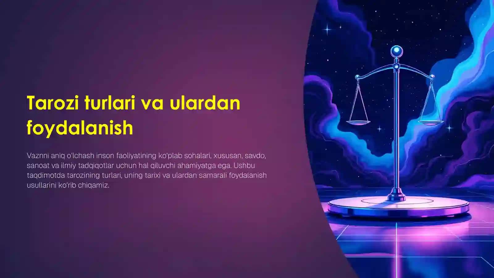 Tarozi turlari  va ulardan foydalanish 4