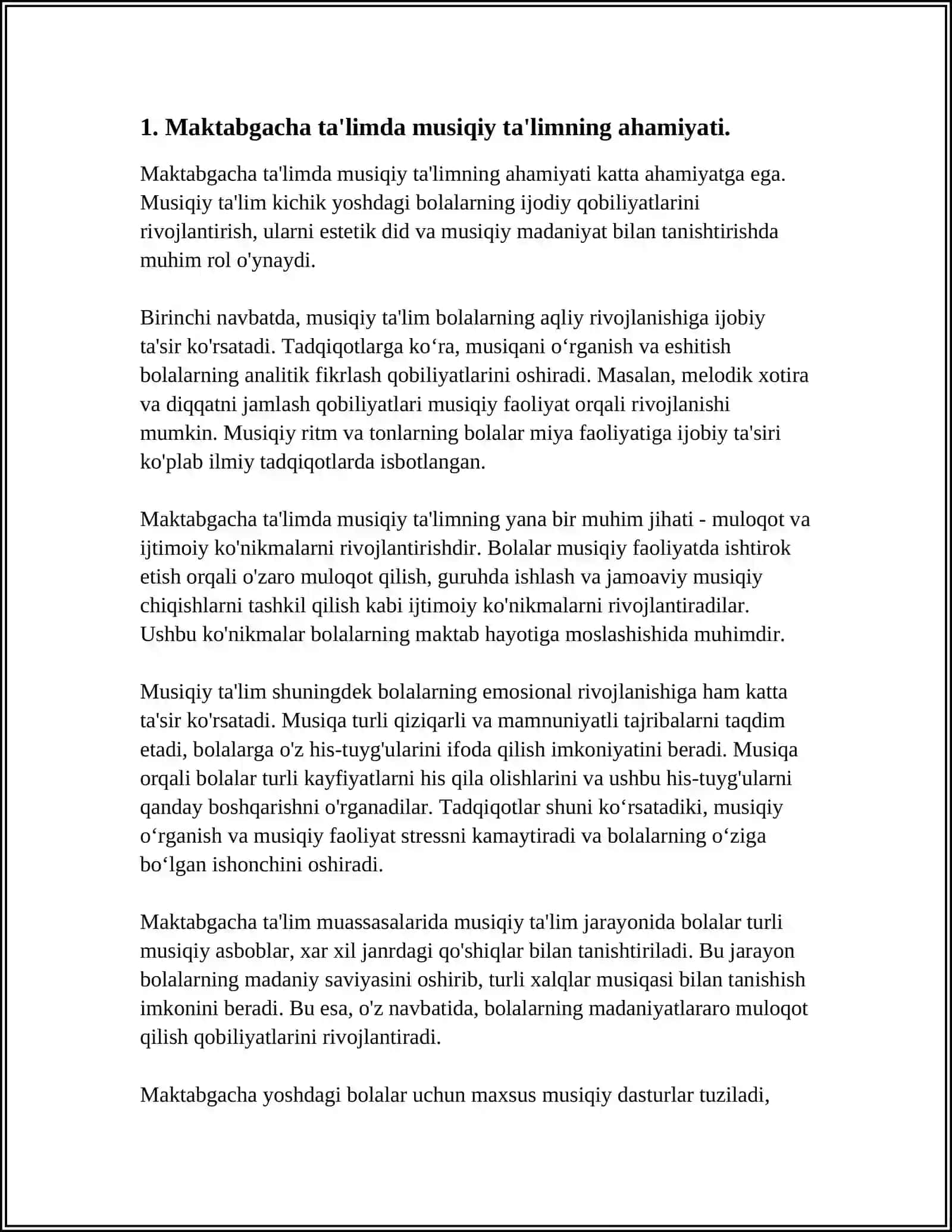 MAKTABGACHA TA'LIM TASHKILOTLARIDA QO'SHIQ KUYLASH UCHUN ASARLAR IJRO ETISH 4