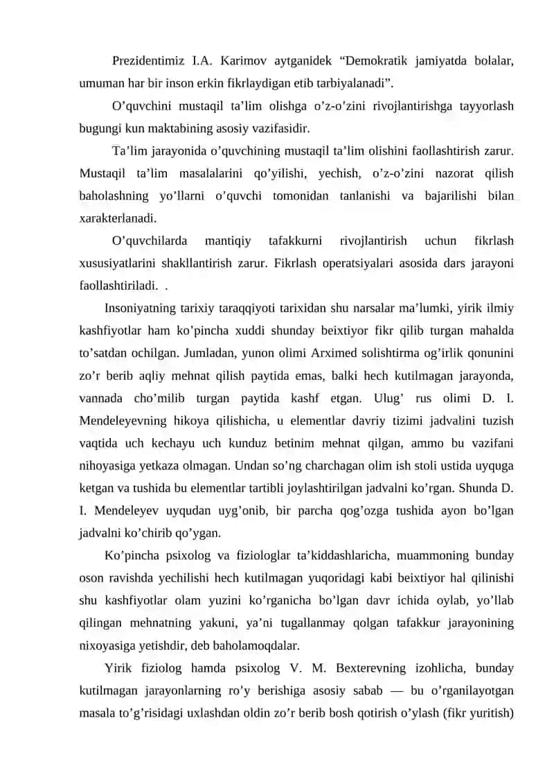 Kichik maktab yoshi o’quvchilarida tafakkur shakllarini tarkib toptirishning psixologik asoslari 4