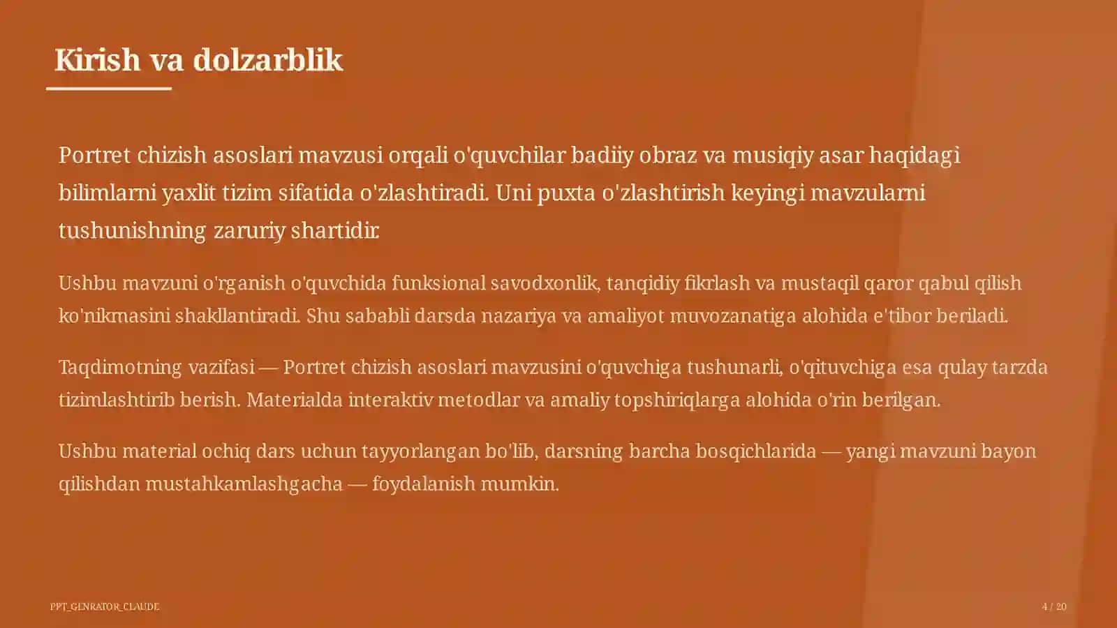 Portret chizish asoslari (4-sinf) 4