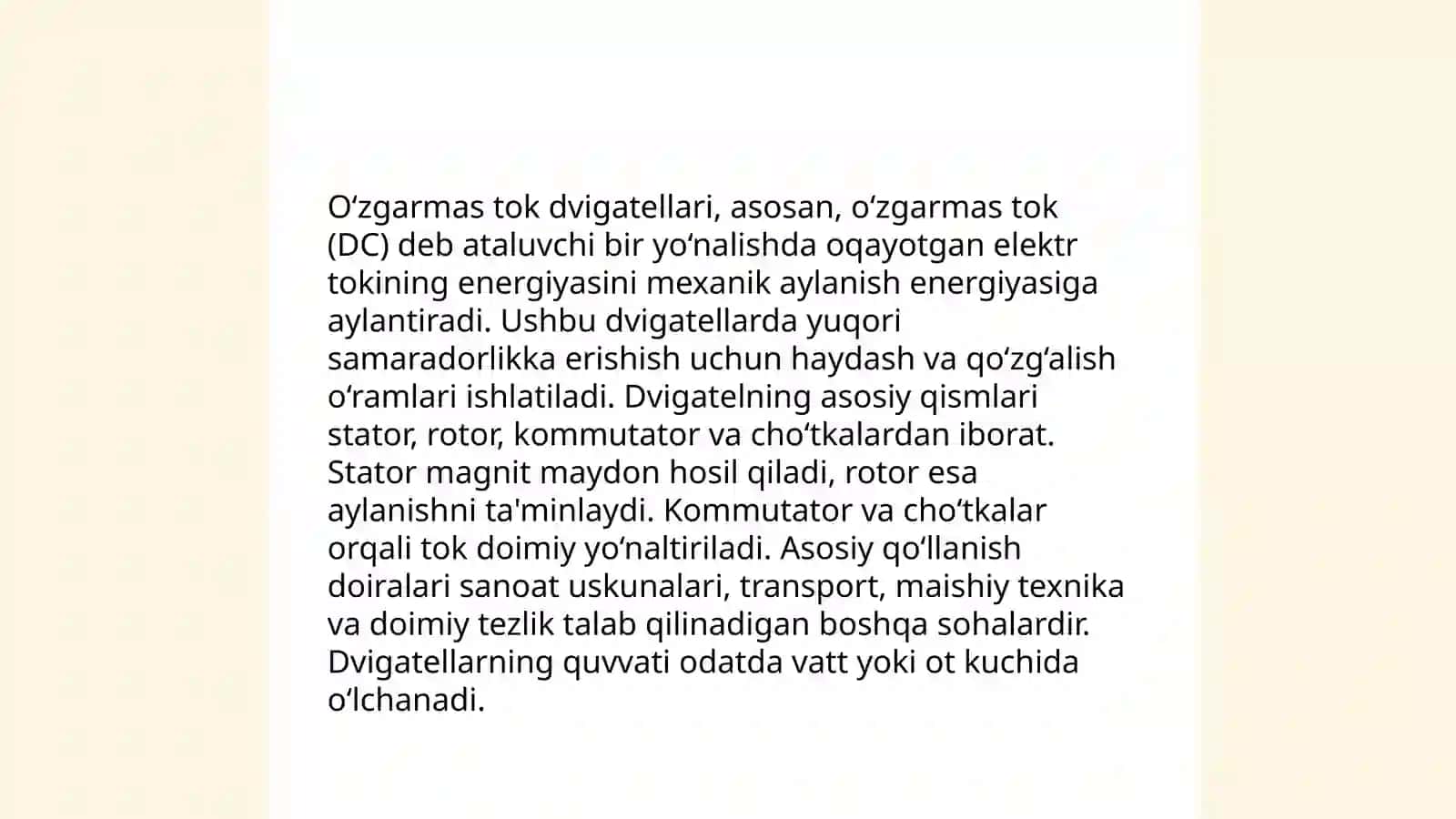 O‘ZGARMAS TOK MASHINALARINI TADQIQ ETISH 4