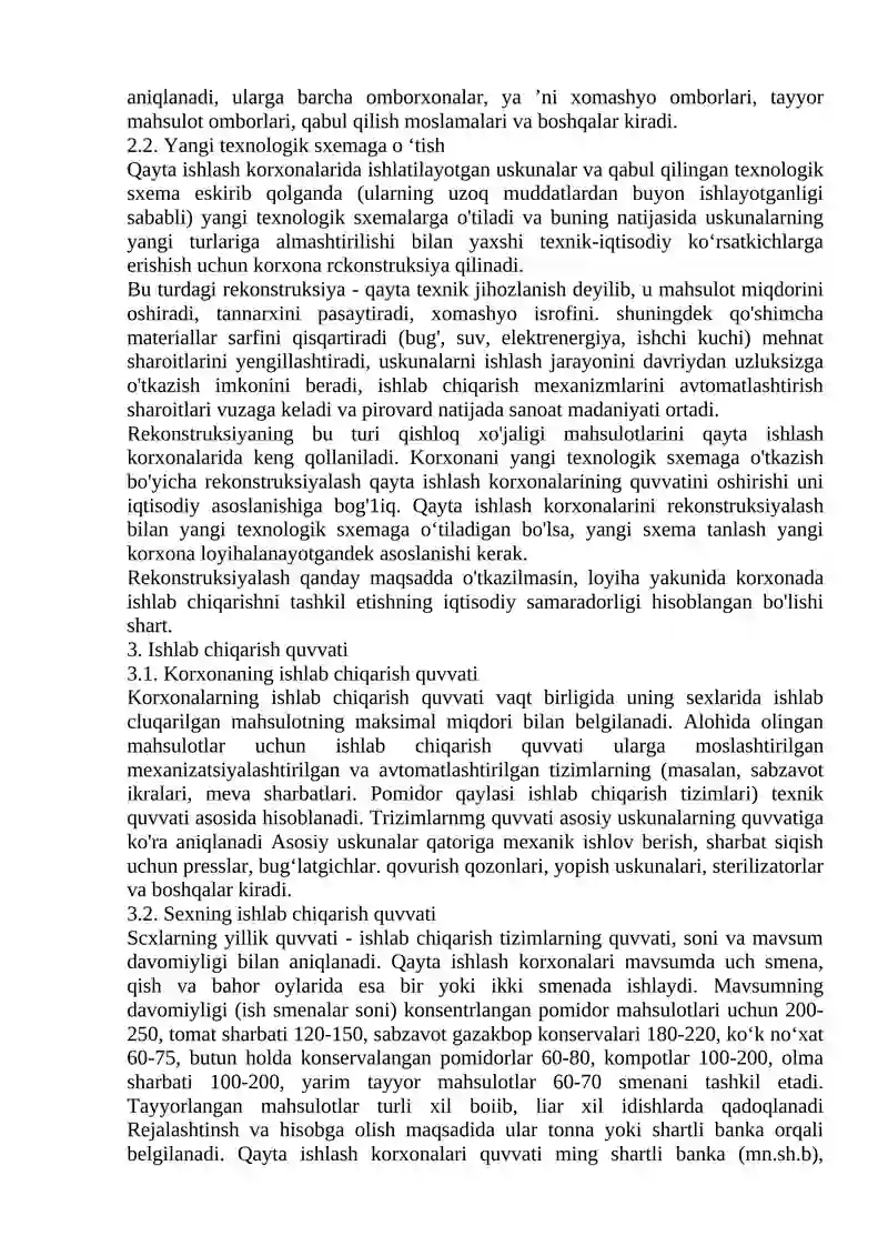Qishloq xo'jaligi mahsulotlarini saqlash va qayta ishlash korxonalarida 4