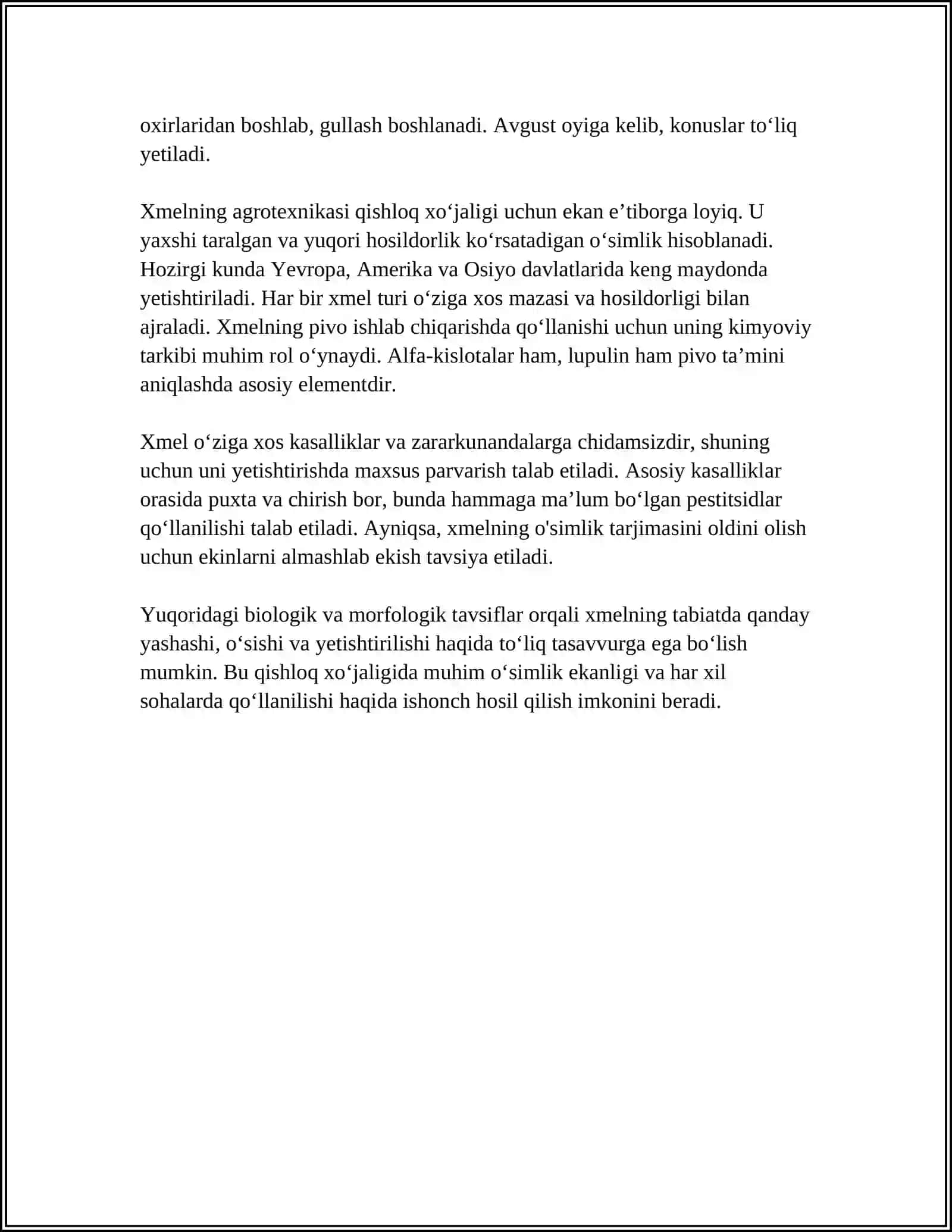 Xmelning biologik va morfologik tavsifi 4