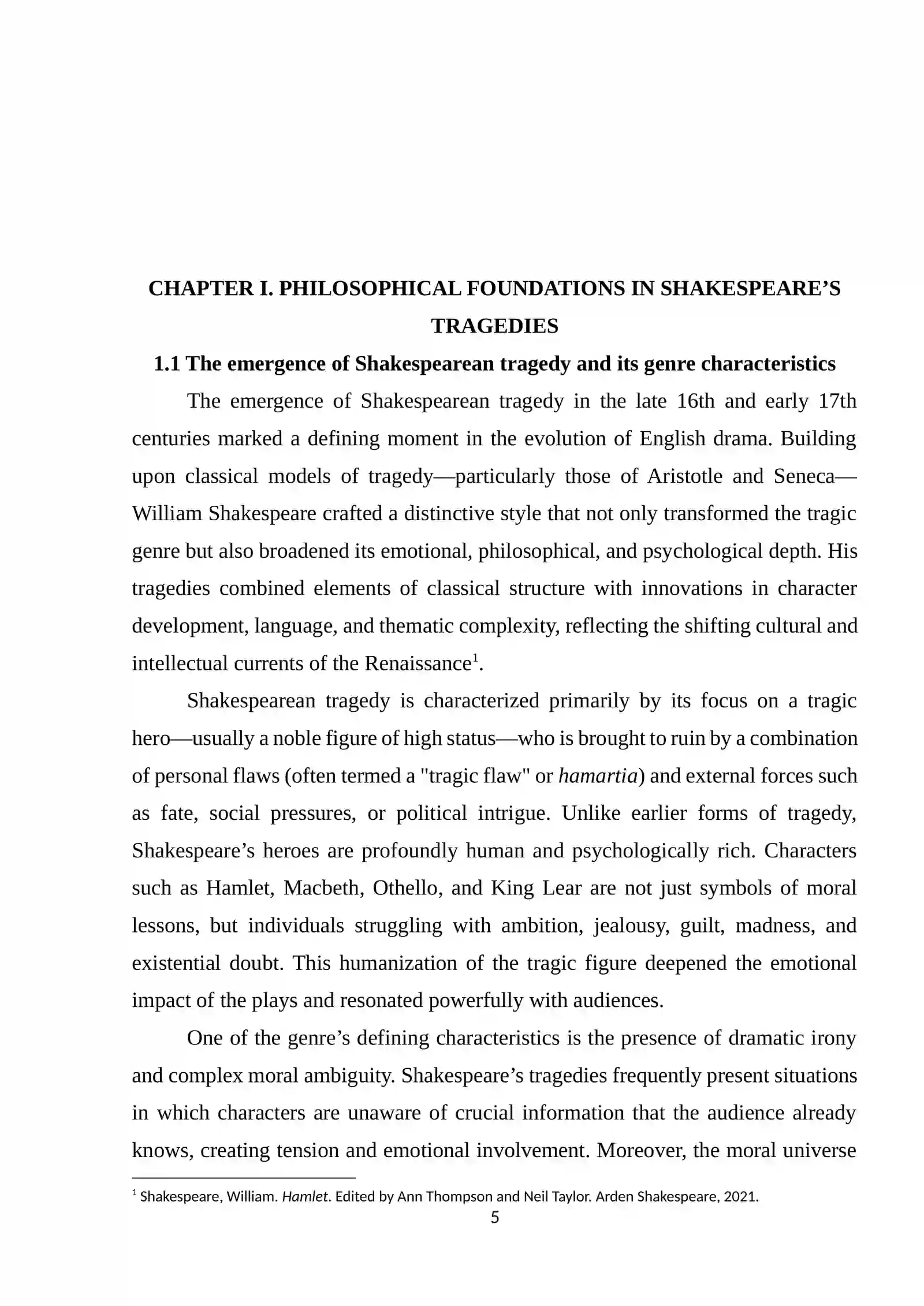 PHILOSOPHICAL FOUNDATIONS IN SHAKESPEARE’S TRAGEDIES 4