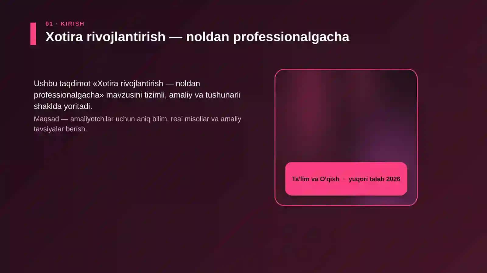 Xotira rivojlantirish — noldan professionalgacha 4