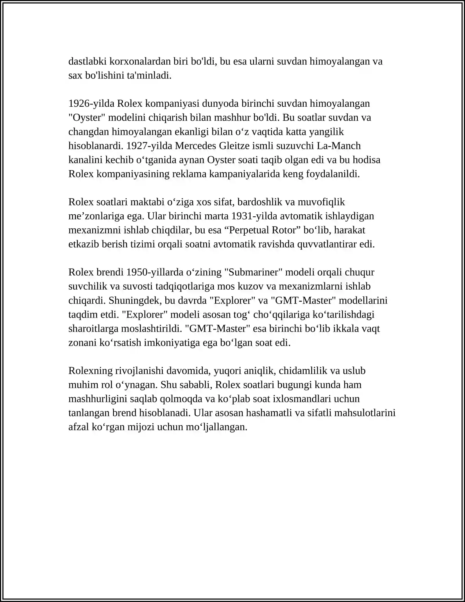 SOATLAR ROLEKIS HAQIDA 4