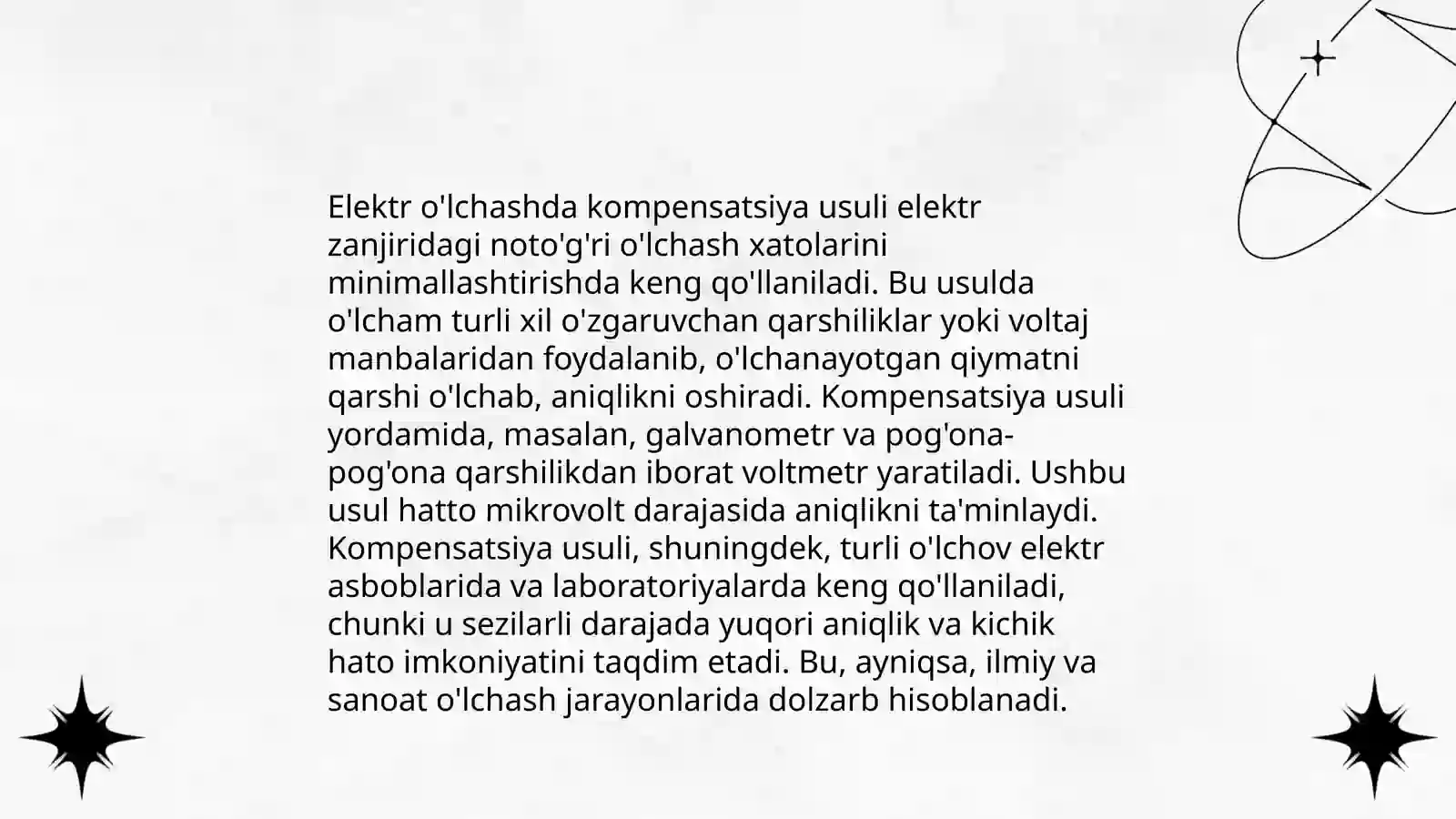 Elektr o'olchash asboblarini kompensation usulda o'olchash 4