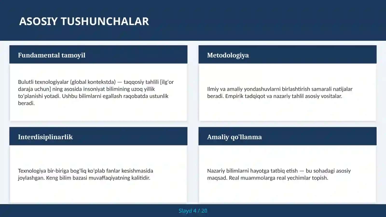 Bulutli texnologiyalar (global kontekstda) — taqqosiy tahlili [ilg'or daraja uchun] 4