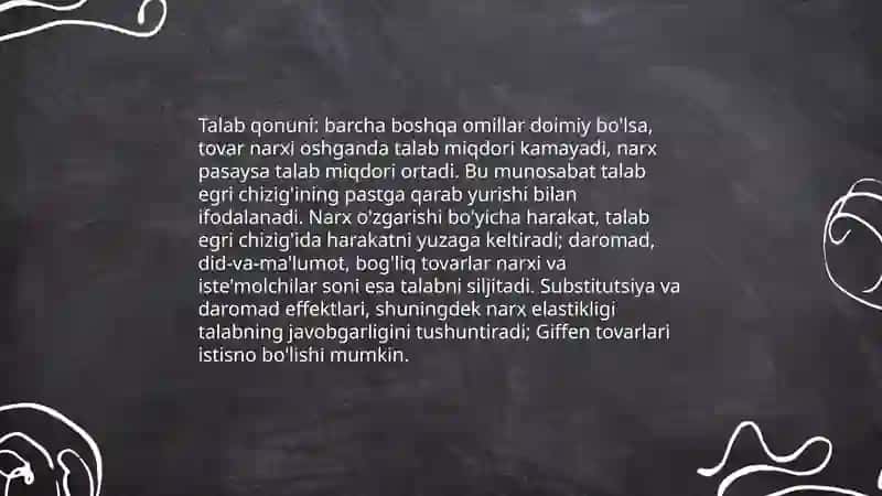 Bozor iqtisodiyotida talab va taklif 4