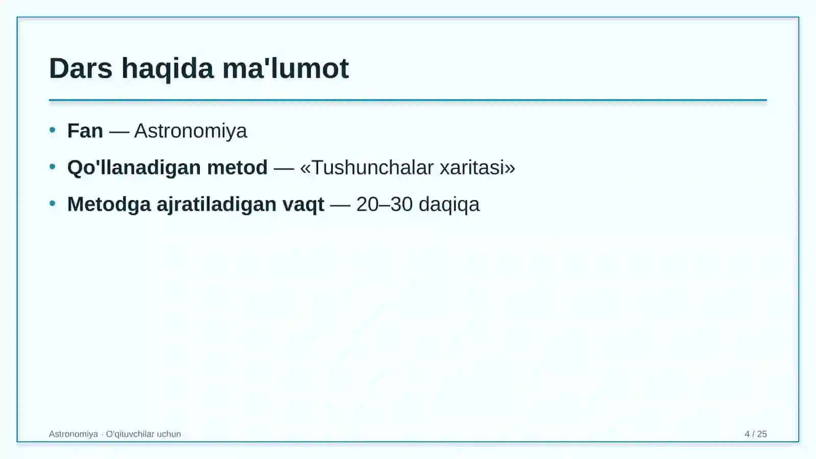 astronomiya darslarida tushunchalar xaritasi metodidan foydalanish 3778 4