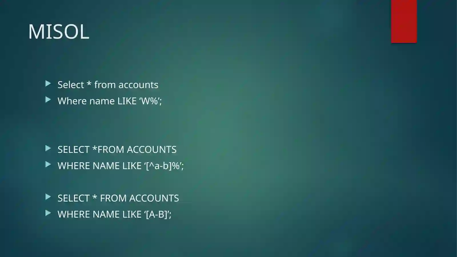 SQL serverda Like, limit bandlari va ularning vazifalari 4