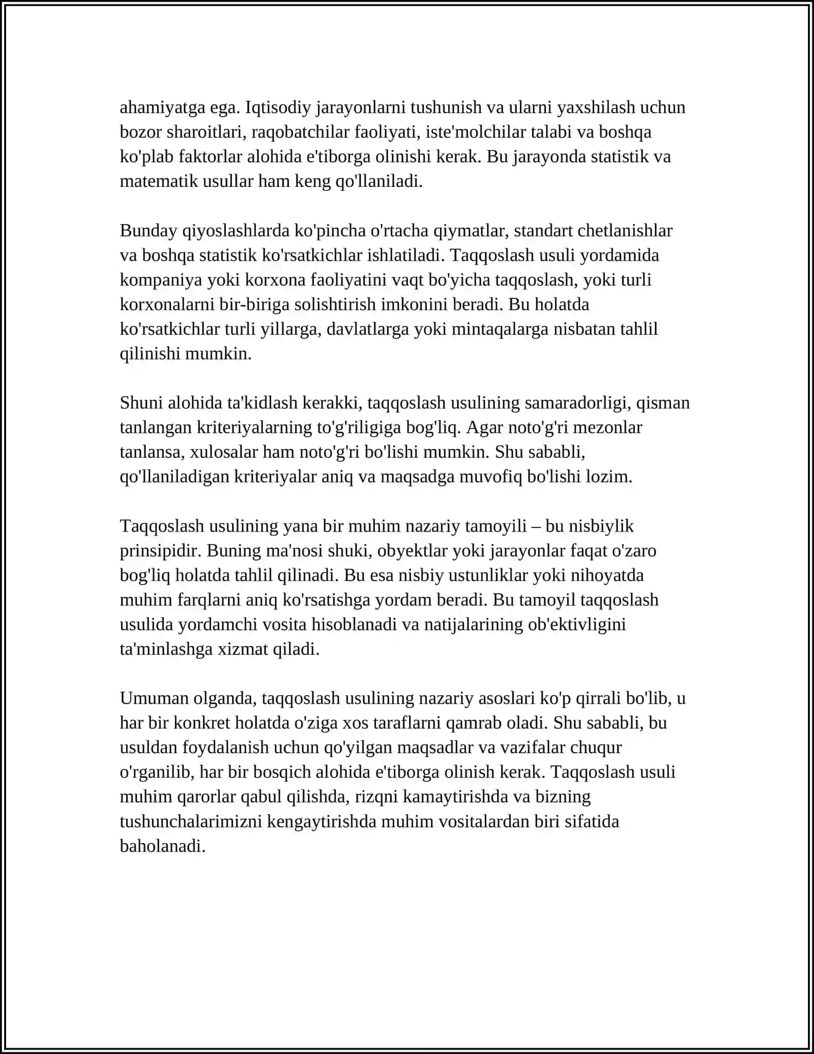 TAQQOSLASH USULI VA UNI TAXLILDA QO'LLASH 4