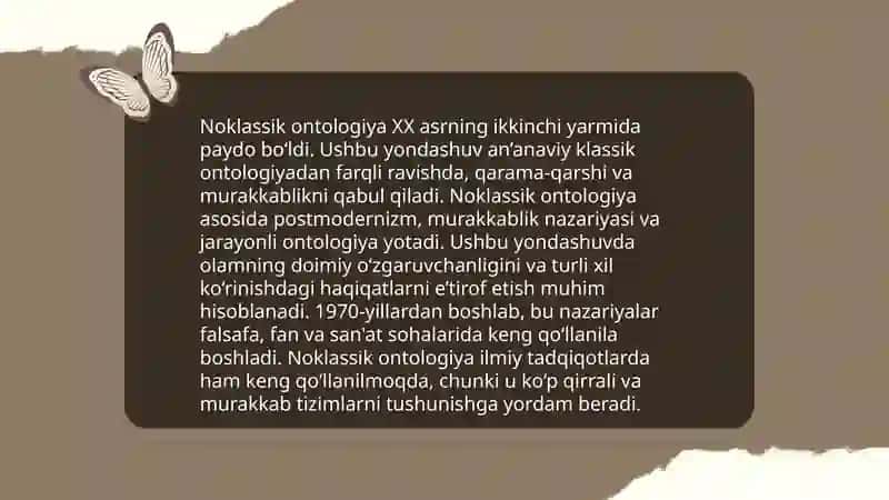 Noklassik ontologiyaning yoʻnalishlari va mohiyati 4