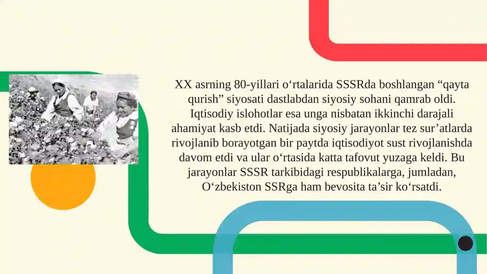 MTT yoʻnalishi talabasi Umarova Sehriyoning Oʻzbekistonning eng yangi tarixi fanidan tayyorlagan taqdimoti 4