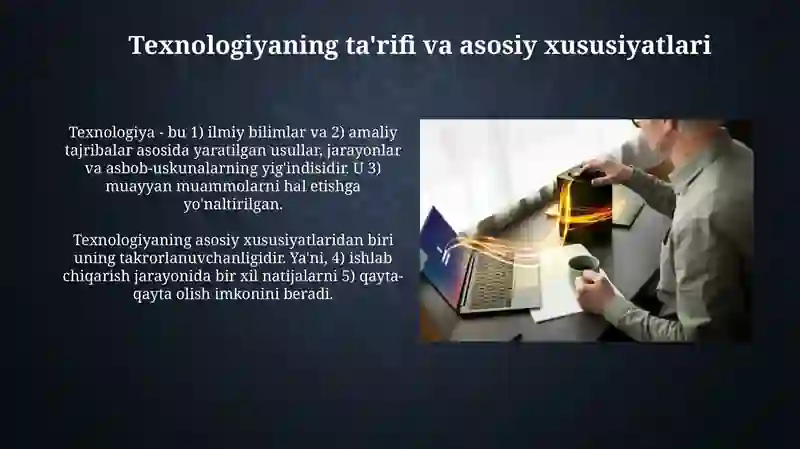 Texnologiya tushunchasining mohiyati va mazmuni 4