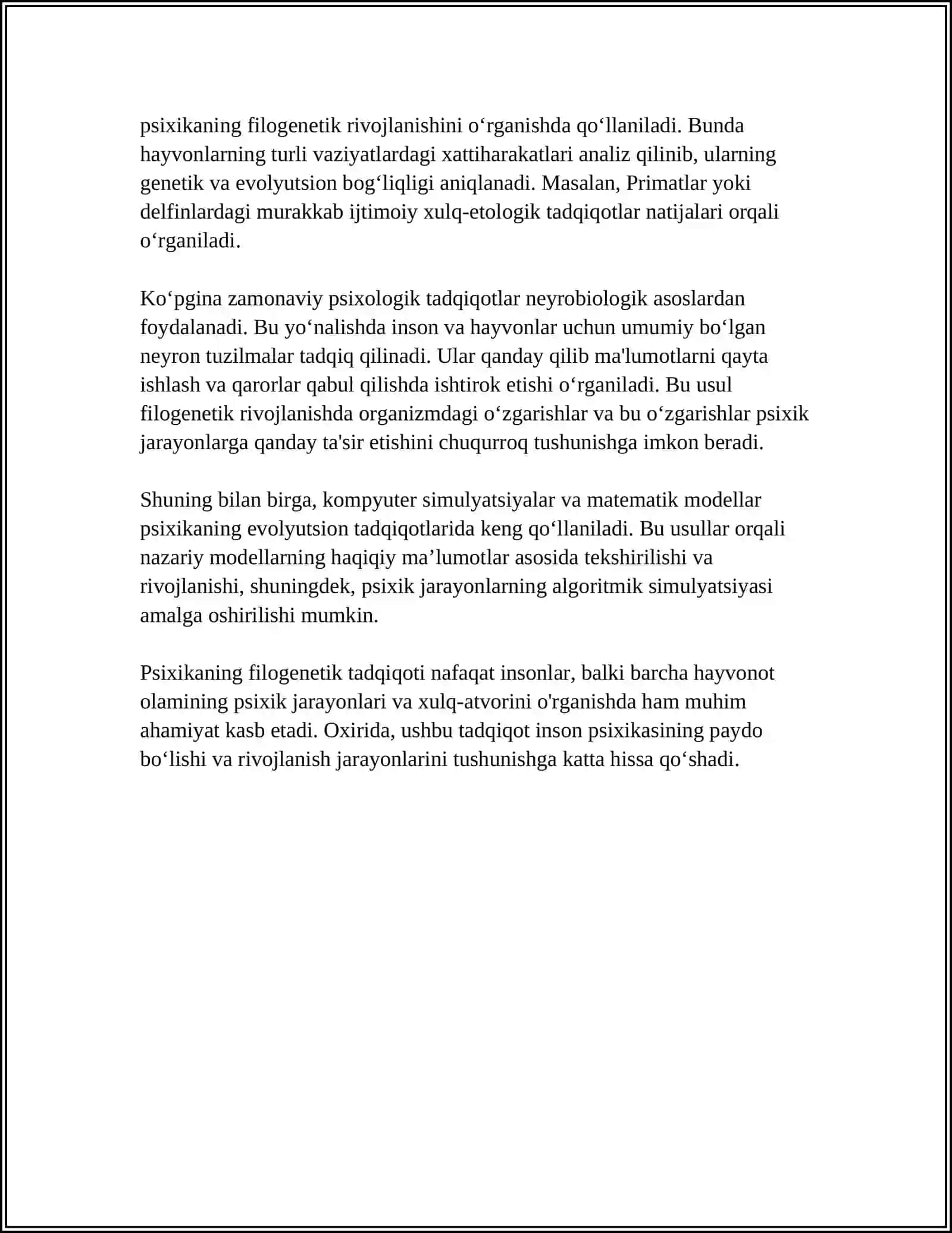 Psixikaning filogenetik tadqiqoti: nazariy asoslar va metodologiya 4