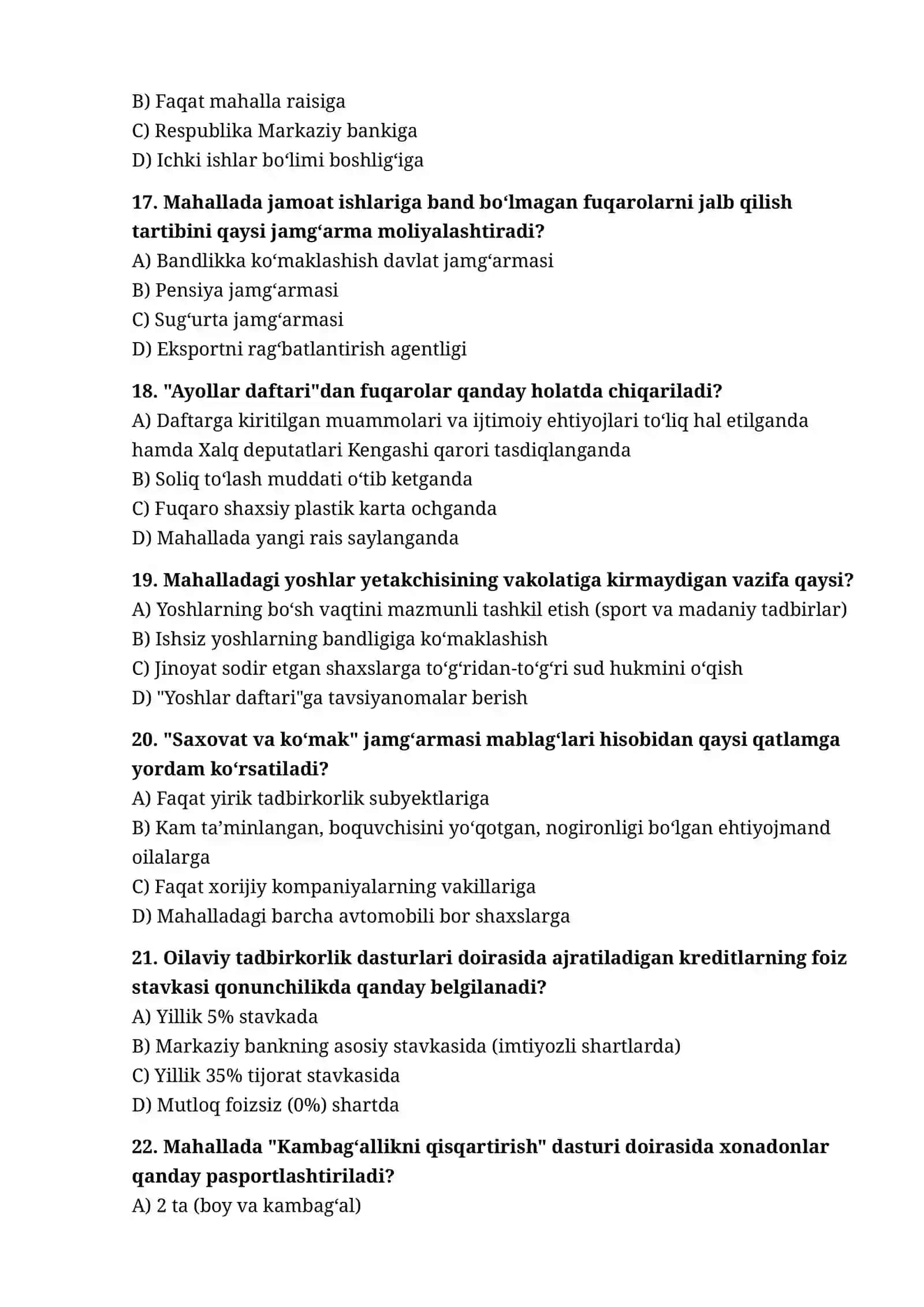 ARGOS TEST — MAHALLA TIZIMI 4
