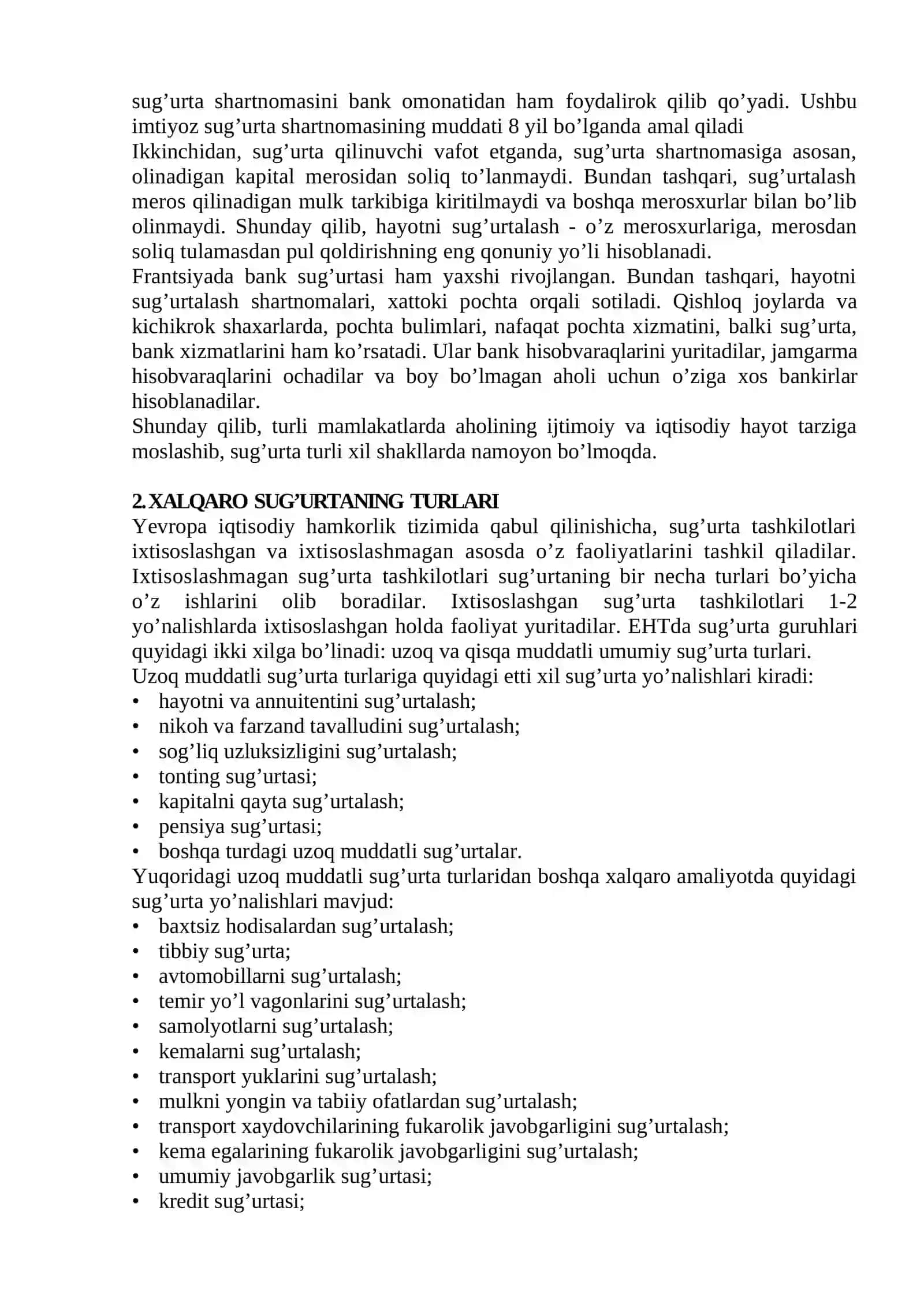 Xalqaro sug'urta bozori va sug'urta operatsiyalari 4